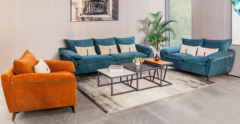 Modern Simple Living Room Fabric Feather Sofa Compositum 620050